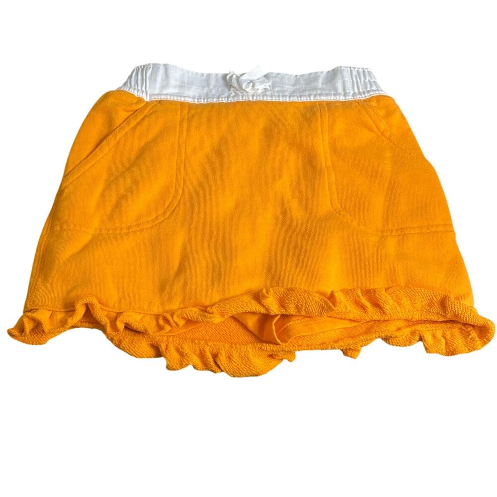 Lands' End orange ruffle bottom pull on shorts lined skirt‎ SIZE 3T